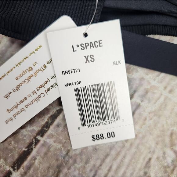L*Space Vera Bikini Top in Black Ribbed Size XS NWT - Picture 5 of 6